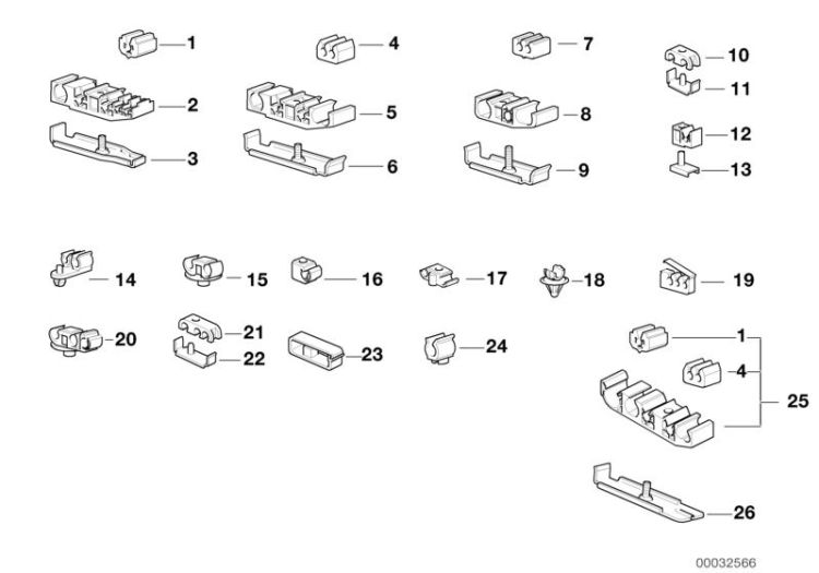 Holder, brake/fuel lines, triple, Number 19 in the illustration