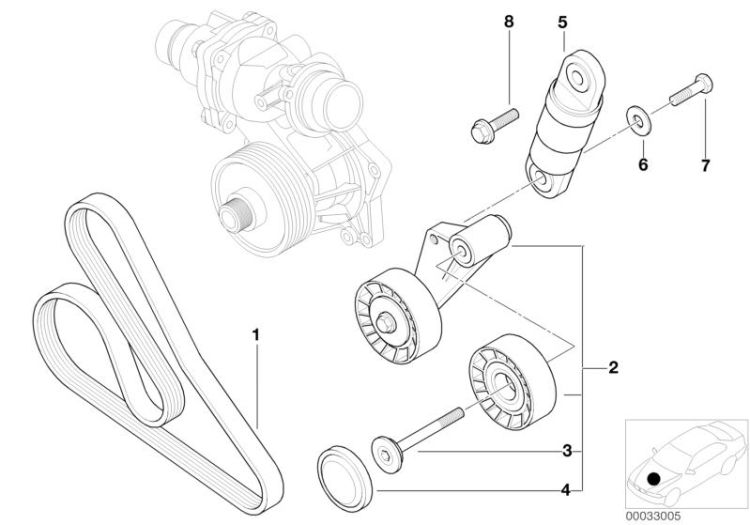 Riementrieb für Wasserpumpe/Generator ->47515112712