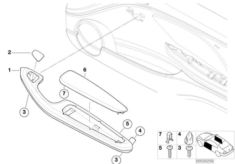 51418236120 Cover soft paint Vehicle trim Door trim panels lateral trim panels BMW 3er E90 E46 >35259<, Mascherina vernice soft