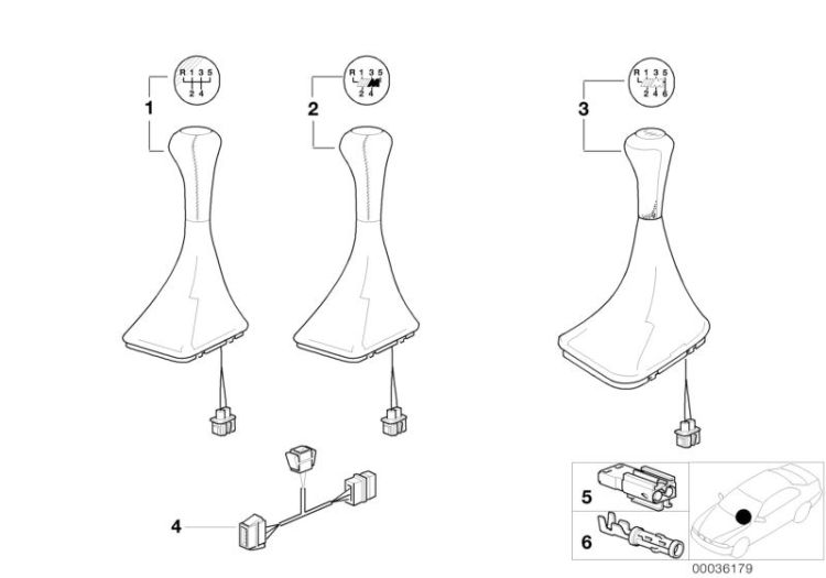 Shift lever covering leather illuminated ->47416250015