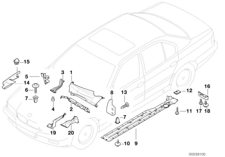 Body parts/floor panel/engine compartm. ->1133223