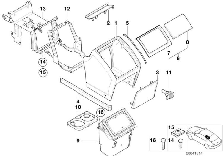 Etrier renfort console arrière, numéro 05 dans l'illustration