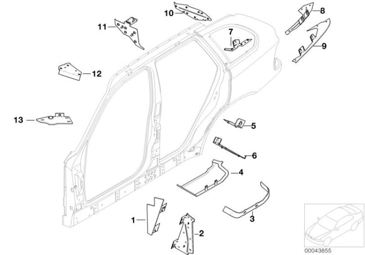 Cavity shielding, side frame ->47738411289