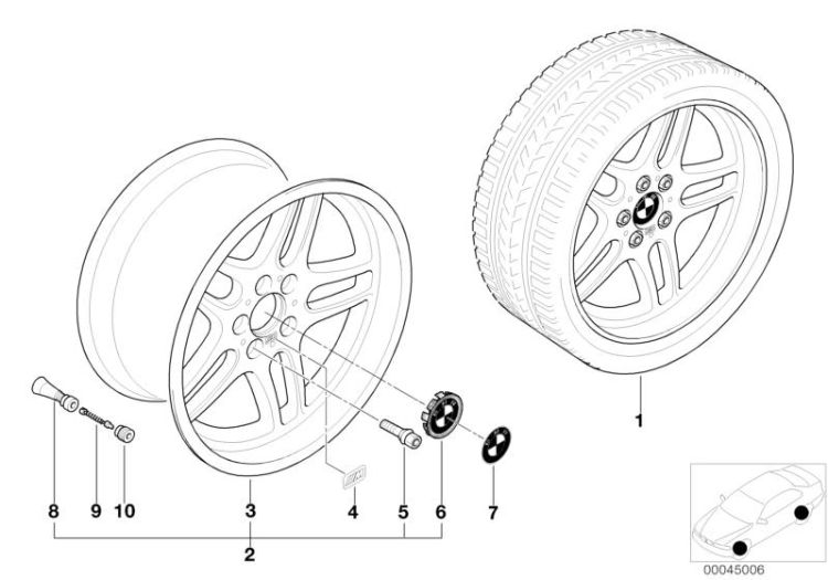 BMW LM Rad M Parallelspeiche 37 ->47507360189