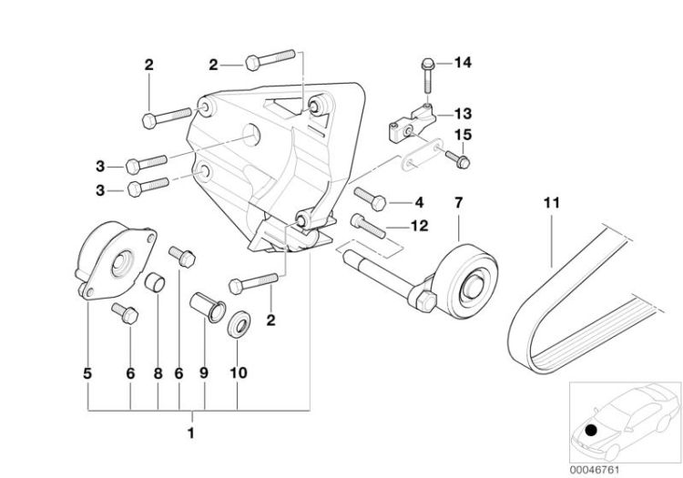 Air cond.compressor-supporting bracket ->47510113576