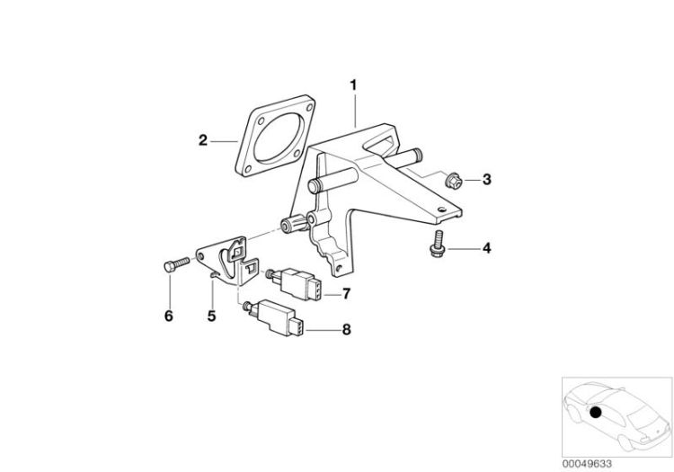 Pedals-supporting bracket ->47195350028