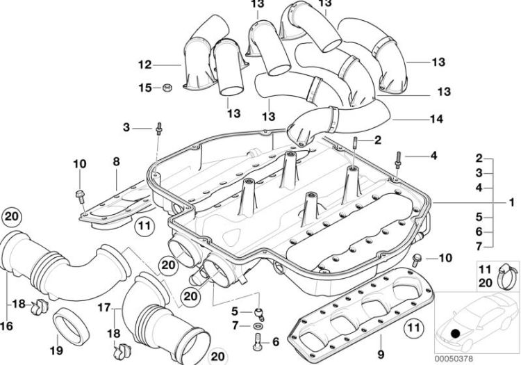 Intake manifold,air collector lower part ->47251120370