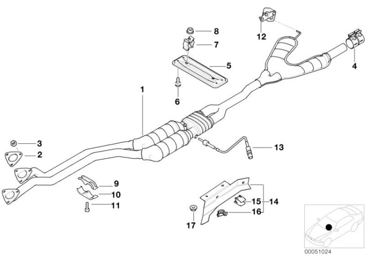 Catalytic converter/front silencer ->47421180244