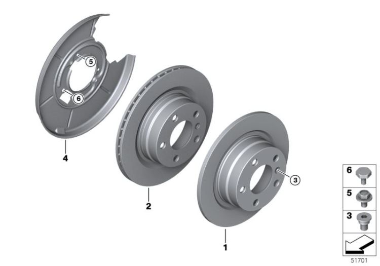 Rear wheel brake / brake disc ->1133234