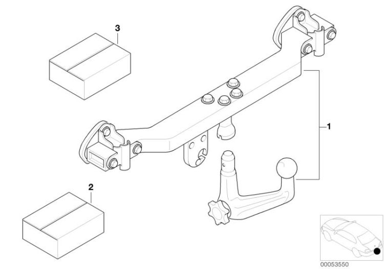 Retrofit kit, towing hitch detachable ->1132768