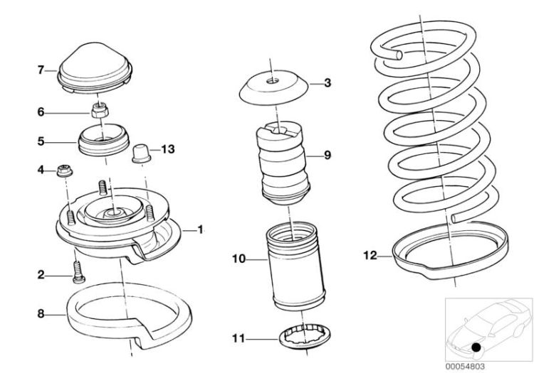 Guide support/spring pad/attaching parts ->47327310455