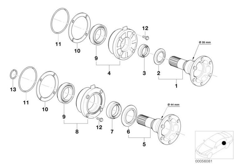 Drive flange suspension/gasket ->47249330142