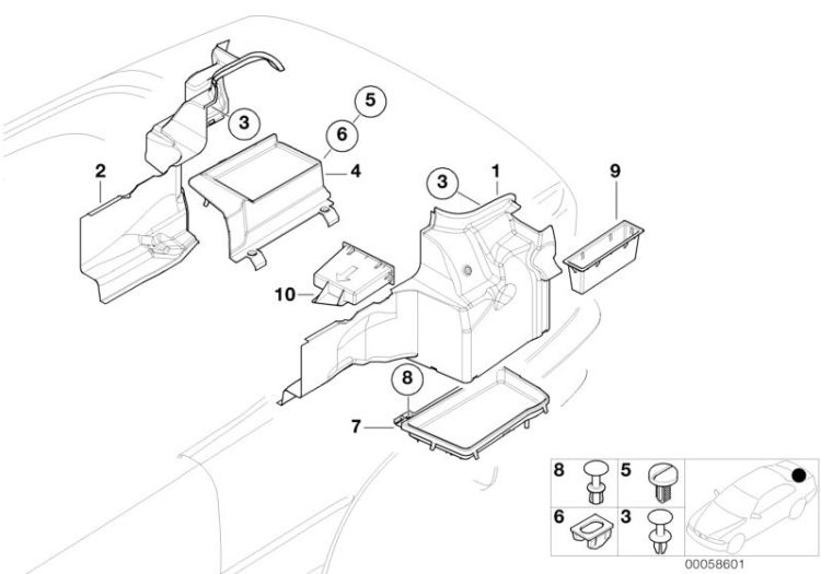 Lateral trunk floor trim panel ->47600514103