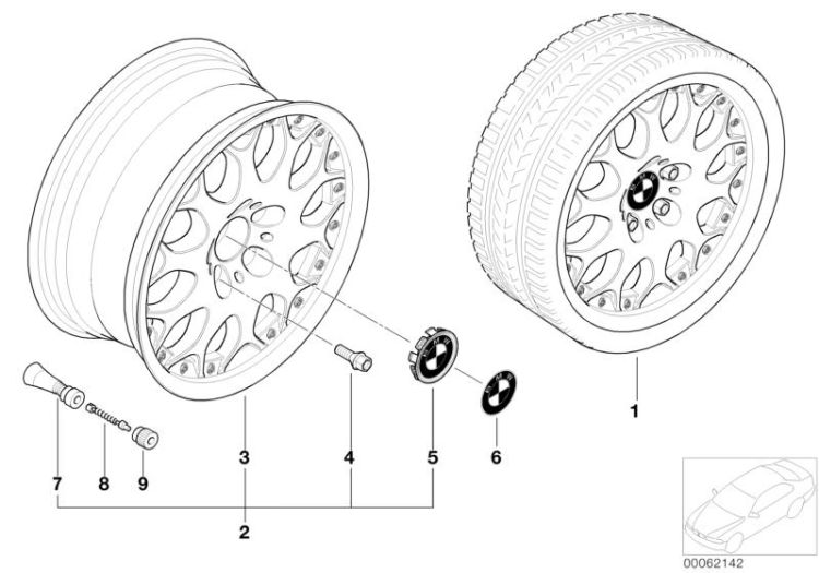 BMW Composite wheel, Y-spoke 80 ->47536360504
