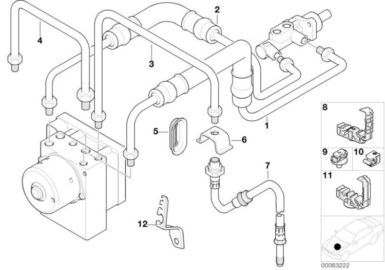 Tuberia de freno delantero ABS/ASC+T ->47602340760