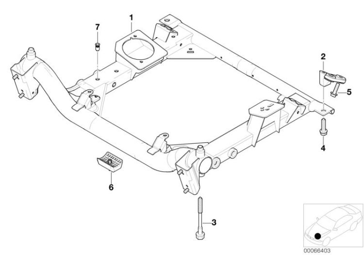 Front axle support, 4-wheel ->47640310562