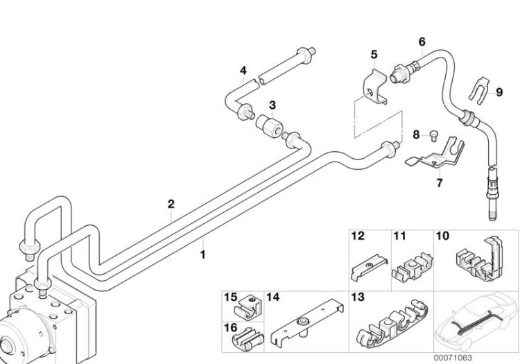 Bremsleitung hinten ABS/ASC+T ->47600341088