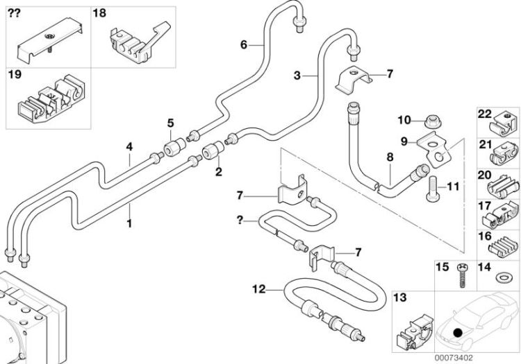 Rear brake pipe DSC ->47381330417