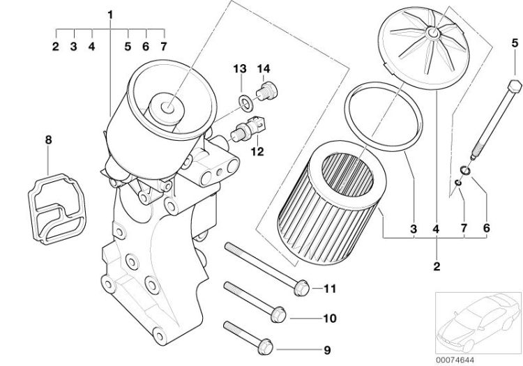 Lubrication system-Oil filter ->47251114331