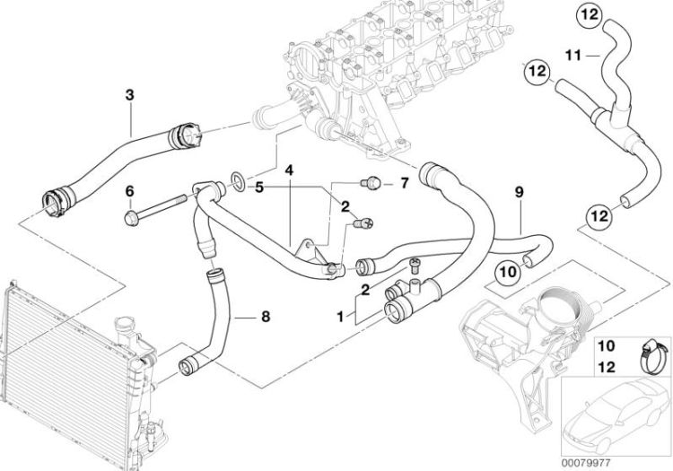 Cooling System Water Hoses ->47629113027