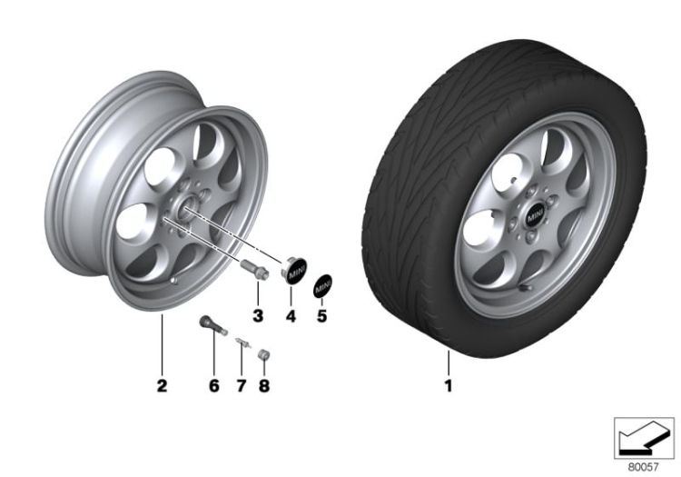 MINI alloy wheel 7-hole 81 ->48015360475