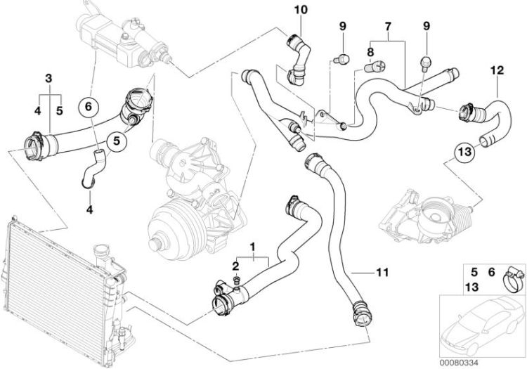 Cooling System Water Hoses ->47642112834