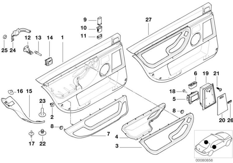 Long version rear door lining ->47507512805