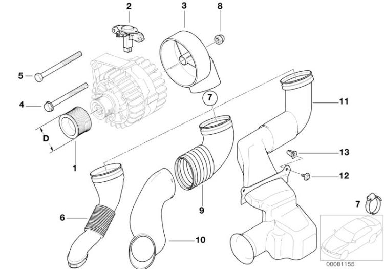 12317831435 Cover cap alternator Engine Electrical System Generator individual parts BMW Z8 Roadster E52 E46 Z3 >81155<, Cappuccio generatore