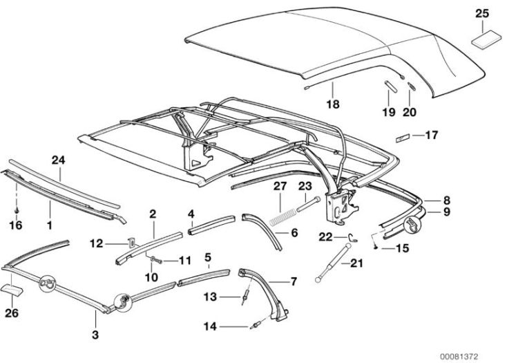 Folding top mounting parts ->