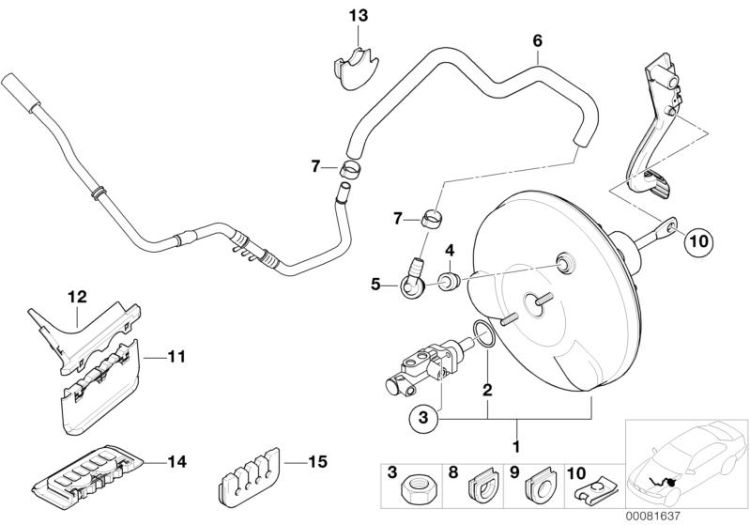 Bremskraftverstärker Unterdruck ->47613340788