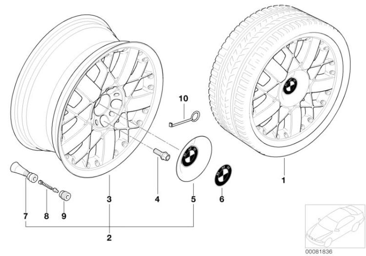BMW Composite wheel, star spoke 77 ->47507360425