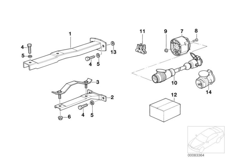 Trailer hitch/electr.attaching parts ->47424710112