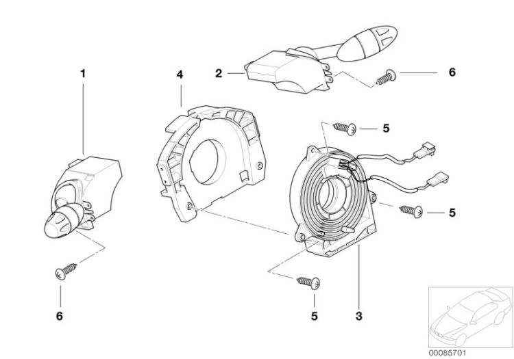 Steering column switch ->48015611502