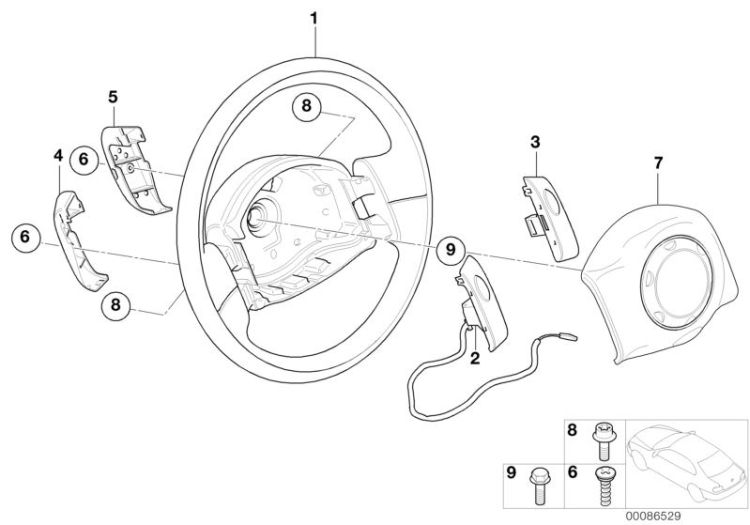 Volant airbag sans multifonction ->48015321269