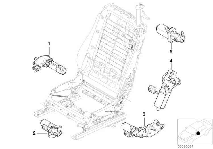 Engine, seat height adjustment right, Number 03 in the illustration