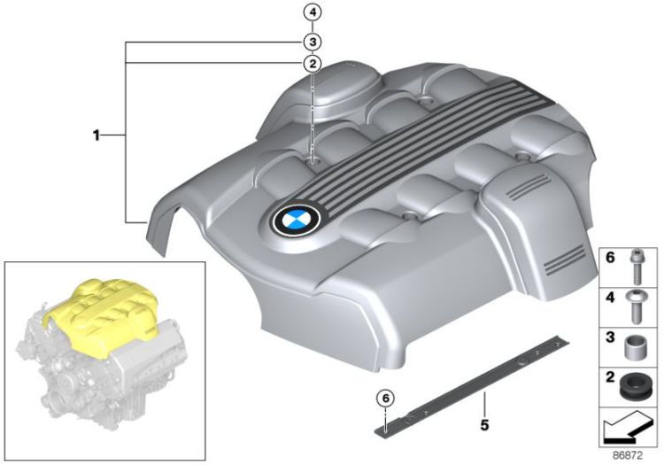 BMW original Soporte para cubierta de insonorización 7er F01 (11617508490) (11617508490)