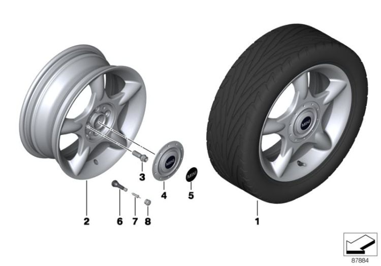 MINI alloy wheel 5-spider spoke 83 ->903615