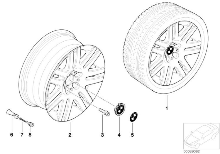 BMW LA wheel, double spoke 93 ->47771360515