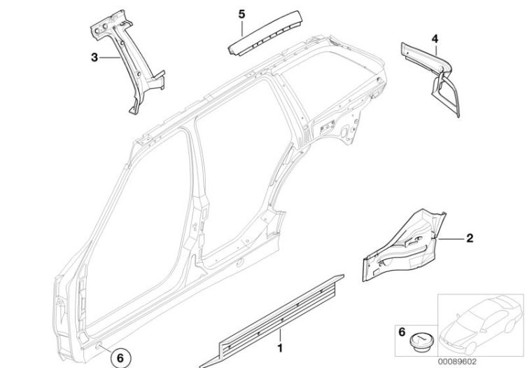 Single components for body-side frame ->47457410020