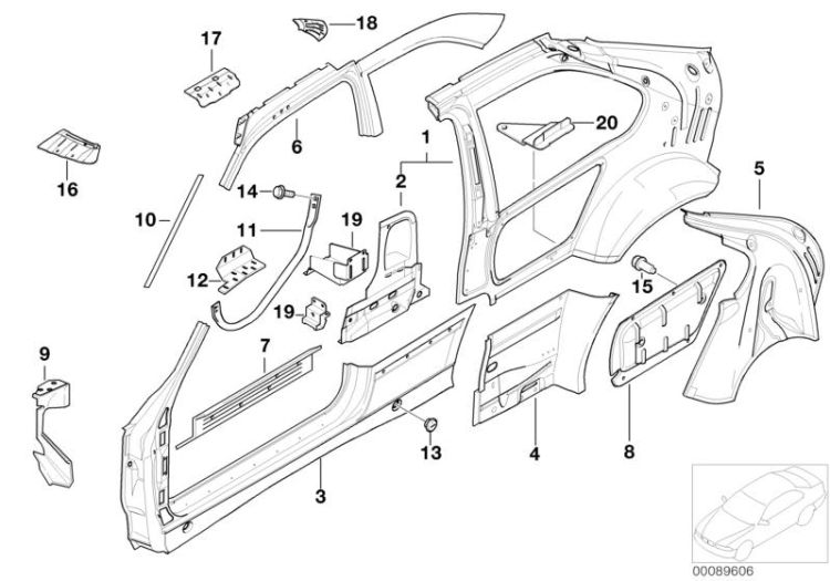 Single components for body-side frame ->47434410806