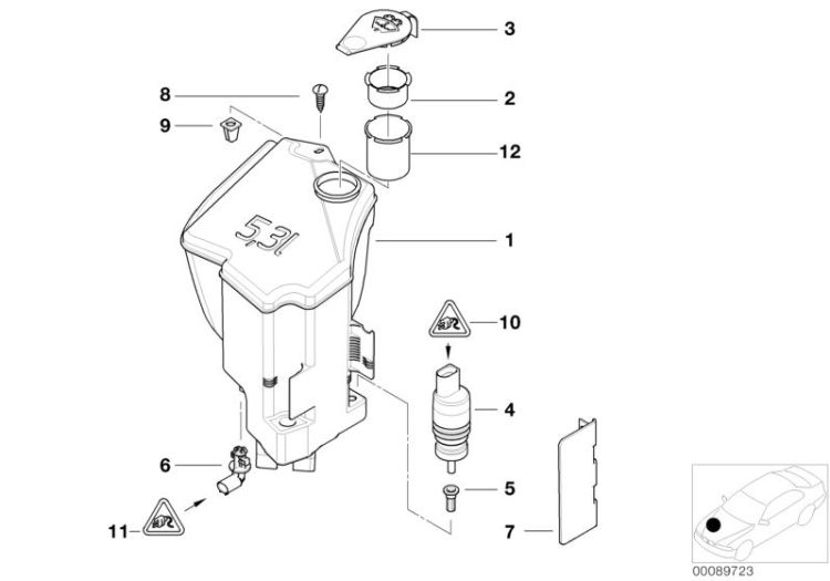 Windshield cleaning container ->47600611084