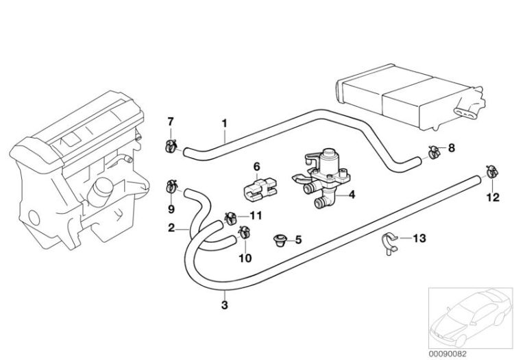 64218376608 HOSE F WATER VALVE AND ENGINE RETURN Heater and Air Conditioning Water pump valve hoses BMW Z8 Roadster E52 64218401808 Z3 >90082<, Tubo p valvola p acqua E ritorno motore