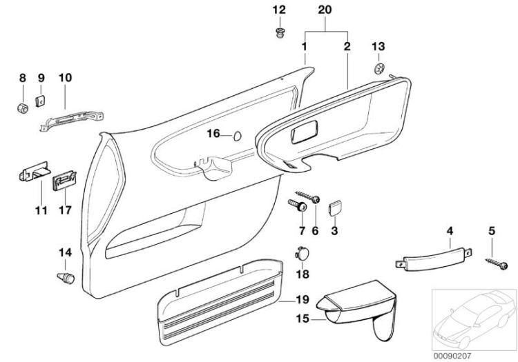 Door trim panel, front ->47434910210