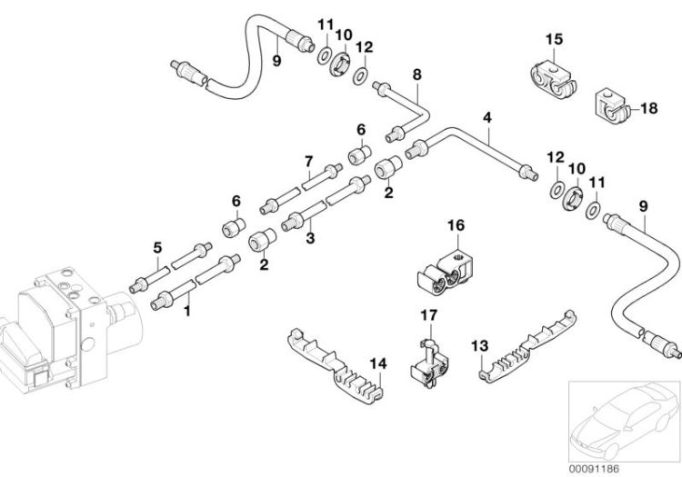 Brake pipe rear ->47771341232