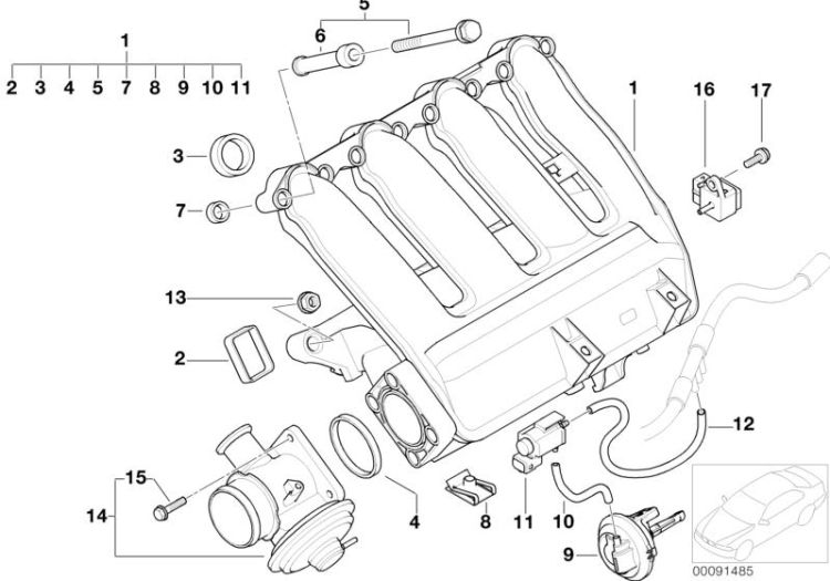 Intake manifold AGR with flap control ->47751113605