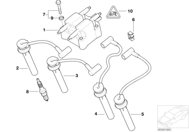 Bougie/cable d`allumage/bobine ->1126807