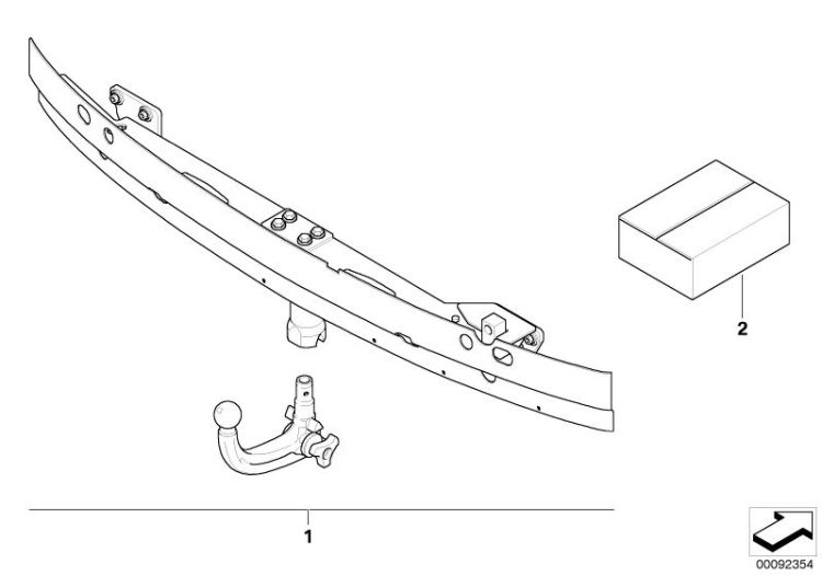 Retrofit kit, towing hitch detachable ->1132768