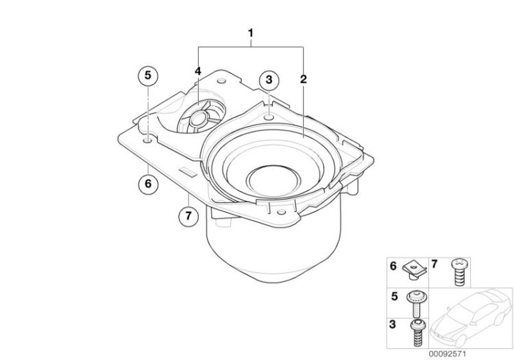 Single parts f package shelf stereo syst ->47771651117