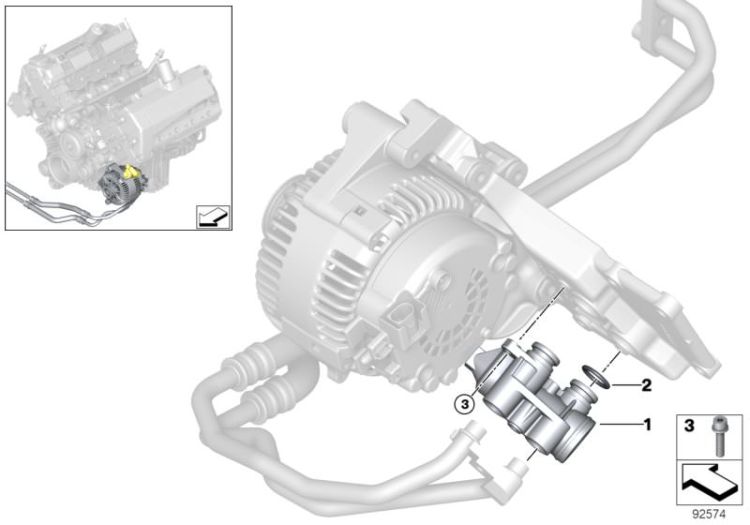 Oil supply - oil cooler connection ->47742113338