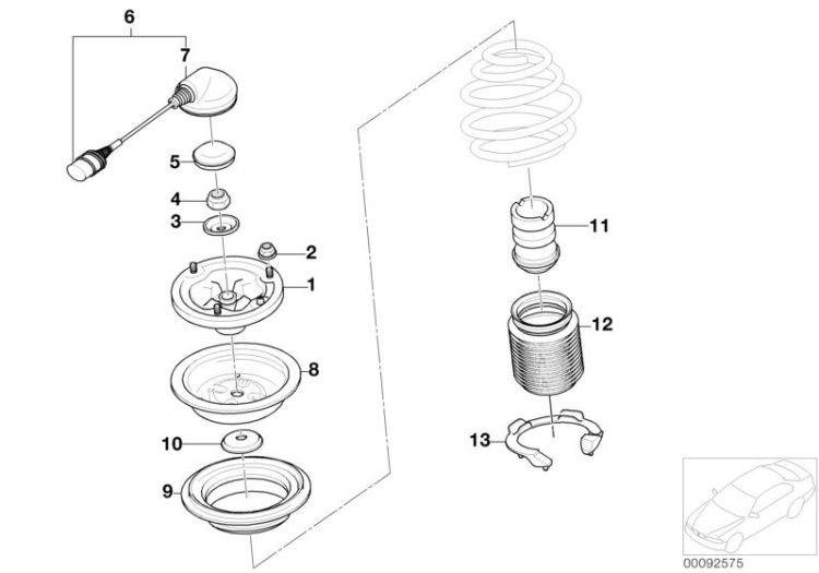 Guide support/spring pad/attaching parts ->47771310628